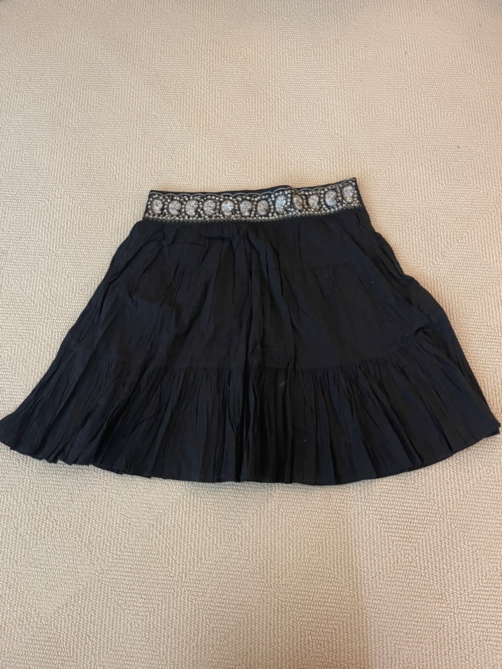 BCBGMaxAzria Black Skirt with Beaded Waistband